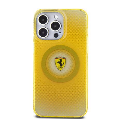 Apple iPhone 15 Pro Max Kılıf Ferrari Orjinal Lisanslı M-safe Şarj Özellikli Parçalanan Noktalar Desenli Kapak