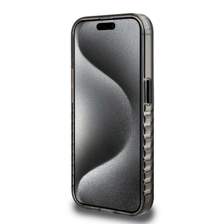 Apple iPhone 15 Pro Max Kılıf Ferrari Orjinal Lisanslı M-safe Şarj Özellikli Tırtıklı Kenar Tasarımlı Ortalanmış Logo Kapak