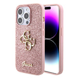 Apple iPhone 15 Pro Max Kılıf Guess Orjinal Lisanslı 4G Büyük Metal Logolu Glitter Kapak