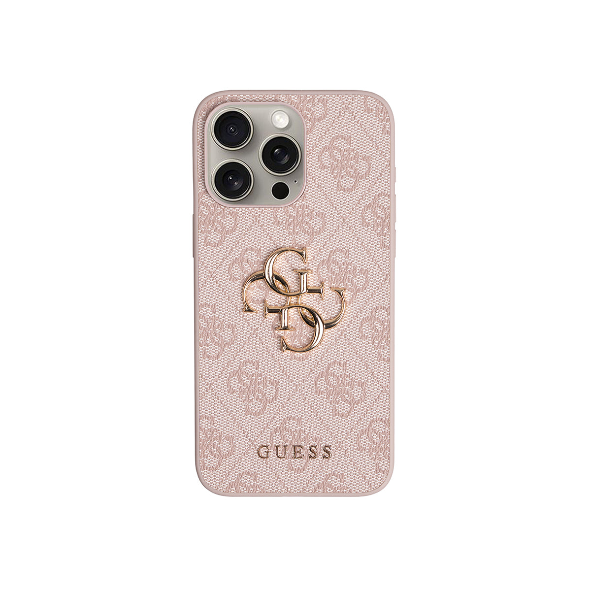 Apple iPhone 15 Pro Max Kılıf Guess Orjinal Lisanslı 4G Büyük Metal Logolu Kalın Askılı Kapak
