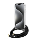 Apple iPhone 15 Pro Max Kılıf Guess Orjinal Lisanslı Çapraz Kordon 4G Desenli Kapak