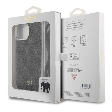 Apple iPhone 15 Pro Max Kılıf Guess Orjinal Lisanslı Çapraz Kordon 4G Desenli Kapak
