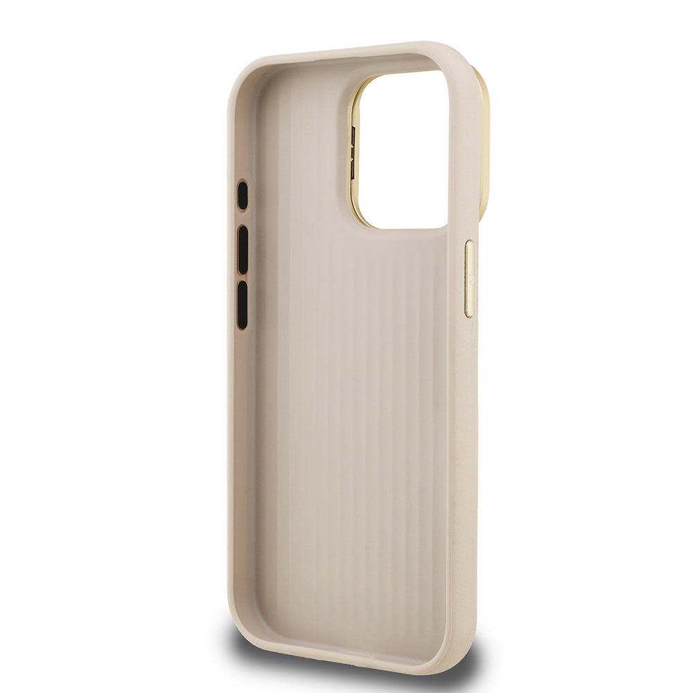 Apple iPhone 15 Pro Max Kılıf Guess Orjinal Lisanslı Grained Yazı Logolu Kamera Standlı Kapak