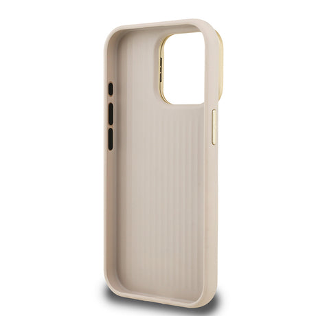 Apple iPhone 15 Pro Max Kılıf Guess Orjinal Lisanslı Grained Yazı Logolu Kamera Standlı Kapak