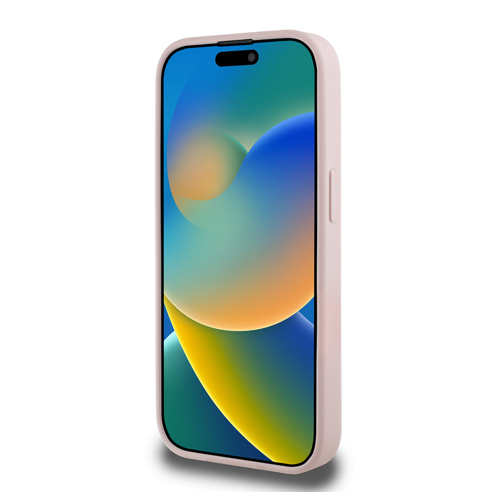 Apple iPhone 15 Pro Max Kılıf Guess Orjinal Lisanslı Gül Baskılı Büyük Metal Logo Dizaynlı Kapak