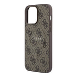 Apple iPhone 15 Pro Max Kılıf Guess Orjinal Lisanslı M-safe Kabartmalı 4G Desenli Yazı Logolu Kapak