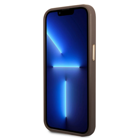 Apple iPhone 15 Pro Max Kılıf Guess Orjinal Lisanslı M-safe Şarj Özellikli 4G Desenli PU Metal Plaka Klasik Logolu Kapak