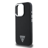 Apple iPhone 15 Pro Max Kılıf Guess Orjinal Lisanslı M-safe Şarj Özellikli Grained Triangle Kapak
