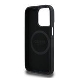 Apple iPhone 15 Pro Max Kılıf Guess Orjinal Lisanslı M-safe Şarj Özellikli Grained Triangle Kapak