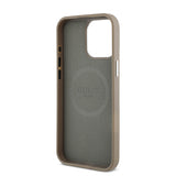 Apple iPhone 15 Pro Max Kılıf Guess Orjinal Lisanslı M-safe Şarj Özellikli Grained Triangle Kapak