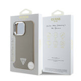 Apple iPhone 15 Pro Max Kılıf Guess Orjinal Lisanslı M-safe Şarj Özellikli Grained Triangle Kapak