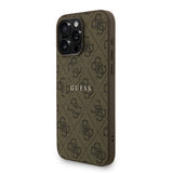 Apple iPhone 15 Pro Max Kılıf Guess Orjinal Lisanslı M-safe Şarj Özellikli PU Deri Bilek Askı İpli Yazı Logolu Kapak
