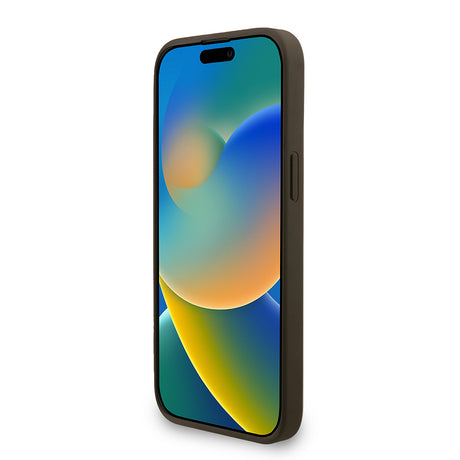 Apple iPhone 15 Pro Max Kılıf Guess Orjinal Lisanslı M-safe Şarj Özellikli PU Deri Bilek Askı İpli Yazı Logolu Kapak