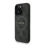 Apple iPhone 15 Pro Max Kılıf Guess Orjinal Lisanslı M-safe Şarj Özellikli PU Deri Bilek Askı İpli Yazı Logolu Kapak
