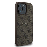 Apple iPhone 15 Pro Max Kılıf Guess Orjinal Lisanslı M-safe Şarj Özellikli 4G Desen Yazı Logolu Kapak