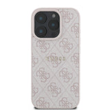 Apple iPhone 15 Pro Max Kılıf Guess Orjinal Lisanslı M-safe Şarj Özellikli 4G Desen Yazı Logolu Kapak