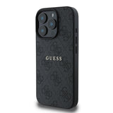 Apple iPhone 15 Pro Max Kılıf Guess Orjinal Lisanslı M-safe Şarj Özellikli 4G Desen Yazı Logolu Kapak
