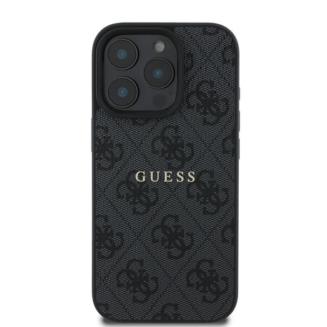 Apple iPhone 15 Pro Max Kılıf Guess Orjinal Lisanslı M-safe Şarj Özellikli 4G Desen Yazı Logolu Kapak
