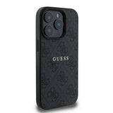 Apple iPhone 15 Pro Max Kılıf Guess Orjinal Lisanslı M-safe Şarj Özellikli 4G Desen Yazı Logolu Kapak