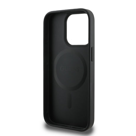 Apple iPhone 15 Pro Max Kılıf Guess Orjinal Lisanslı M-safe Şarj Özellikli 4G Desen Yazı Logolu Kapak