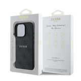 Apple iPhone 15 Pro Max Kılıf Guess Orjinal Lisanslı M-safe Şarj Özellikli 4G Desen Yazı Logolu Kapak