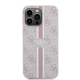 Apple iPhone 15 Pro Max Kılıf Guess Orjinal Lisanslı M-safe Şarj Özellikli 4G Şerit Tasarımlı Printed Kapak
