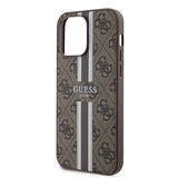 Apple iPhone 15 Pro Max Kılıf Guess Orjinal Lisanslı M-safe Şarj Özellikli 4G Şerit Tasarımlı Printed Kapak