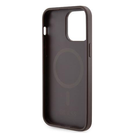 Apple iPhone 15 Pro Max Kılıf Guess Orjinal Lisanslı M-safe Şarj Özellikli 4G Şerit Tasarımlı Printed Kapak