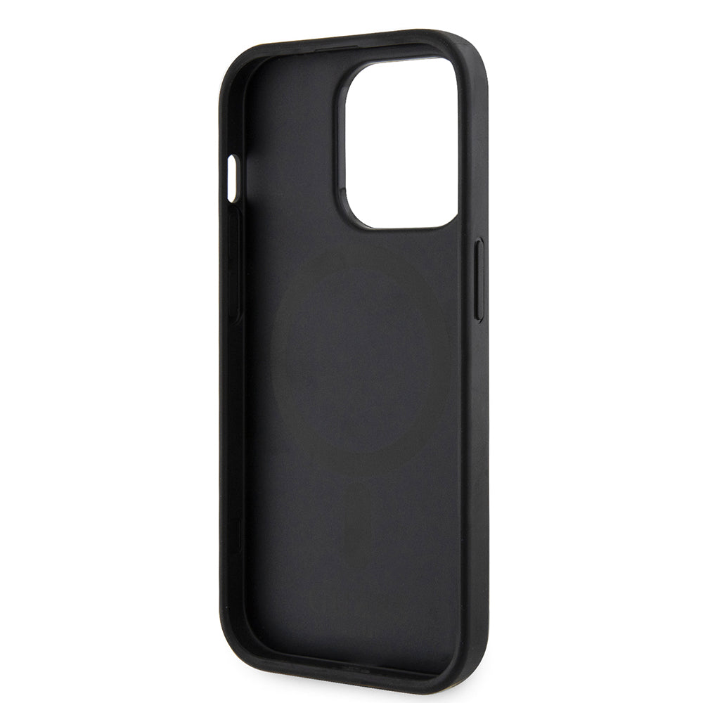 Apple iPhone 15 Pro Max Kılıf Guess Orjinal Lisanslı M-safe Şarj Özellikli 4G Şerit Tasarımlı Printed Kapak