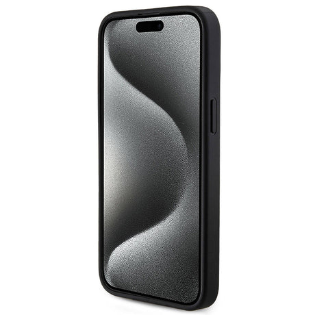 Apple iPhone 15 Pro Max Kılıf Guess Orjinal Lisanslı M-safe Şarj Özellikli PU Halkalı 4G Desenli Yazı Logolu Kapak