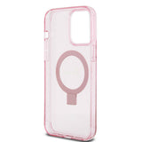 Apple iPhone 15 Pro Max Kılıf Guess Orjinal Lisanslı M-safe Şarj Özellikli Simli Arka Yüzey Ring Standlı Kapak