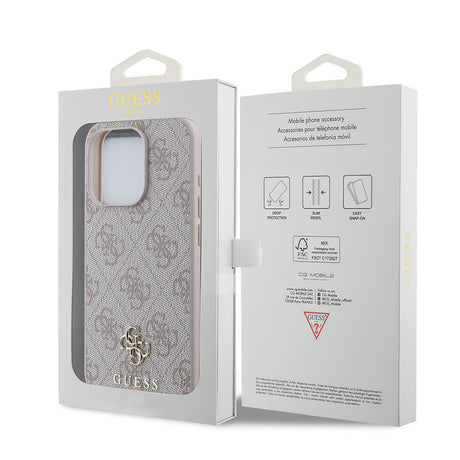 Apple iPhone 15 Pro Max Kılıf Guess Orjinal Lisanslı M-safe Şarj Özellikli Small 4G Classic Kapak