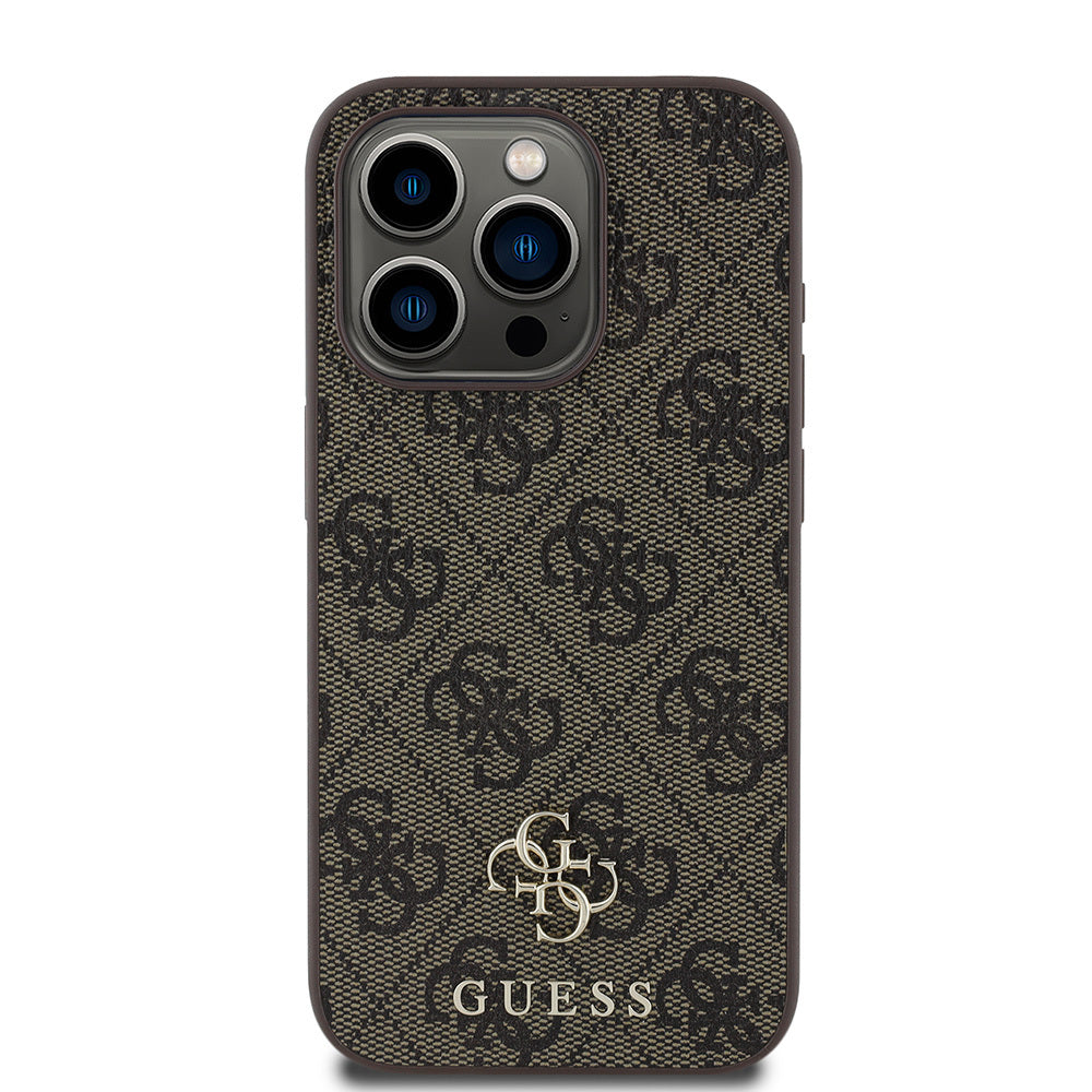 Apple iPhone 15 Pro Max Kılıf Guess Orjinal Lisanslı M-safe Şarj Özellikli Small 4G Classic Kapak