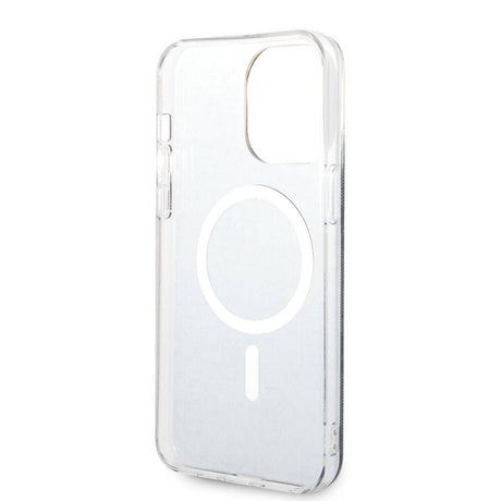 Apple iPhone 15 Pro Max Kılıf Guess Orjinal Lisanslı M-safe Şarj Özellikli Yazı Logolu 4G Desenli Kapak