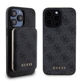 Apple iPhone 15 Pro Max Kılıf Guess Orjinal Lisanslı M-safe Şarj Özellikli Yazı Logolu 4G Desenli Kapak + Powerbank 5000mAh 2in1 Set