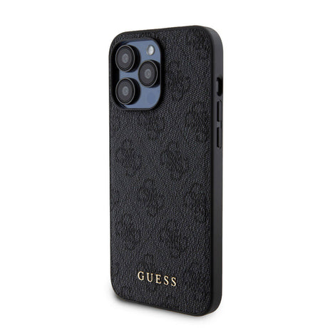 Apple iPhone 15 Pro Max Kılıf Guess Orjinal Lisanslı M-safe Şarj Özellikli Yazı Logolu 4G Desenli Kapak + Powerbank 5000mAh 2in1 Set