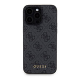 Apple iPhone 15 Pro Max Kılıf Guess Orjinal Lisanslı M-safe Şarj Özellikli Yazı Logolu 4G Desenli Kapak + Powerbank 5000mAh 2in1 Set