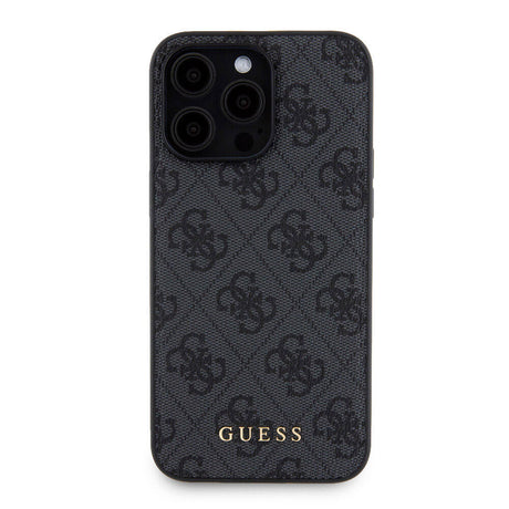 Apple iPhone 15 Pro Max Kılıf Guess Orjinal Lisanslı M-safe Şarj Özellikli Yazı Logolu 4G Desenli Kapak + Powerbank 5000mAh 2in1 Set