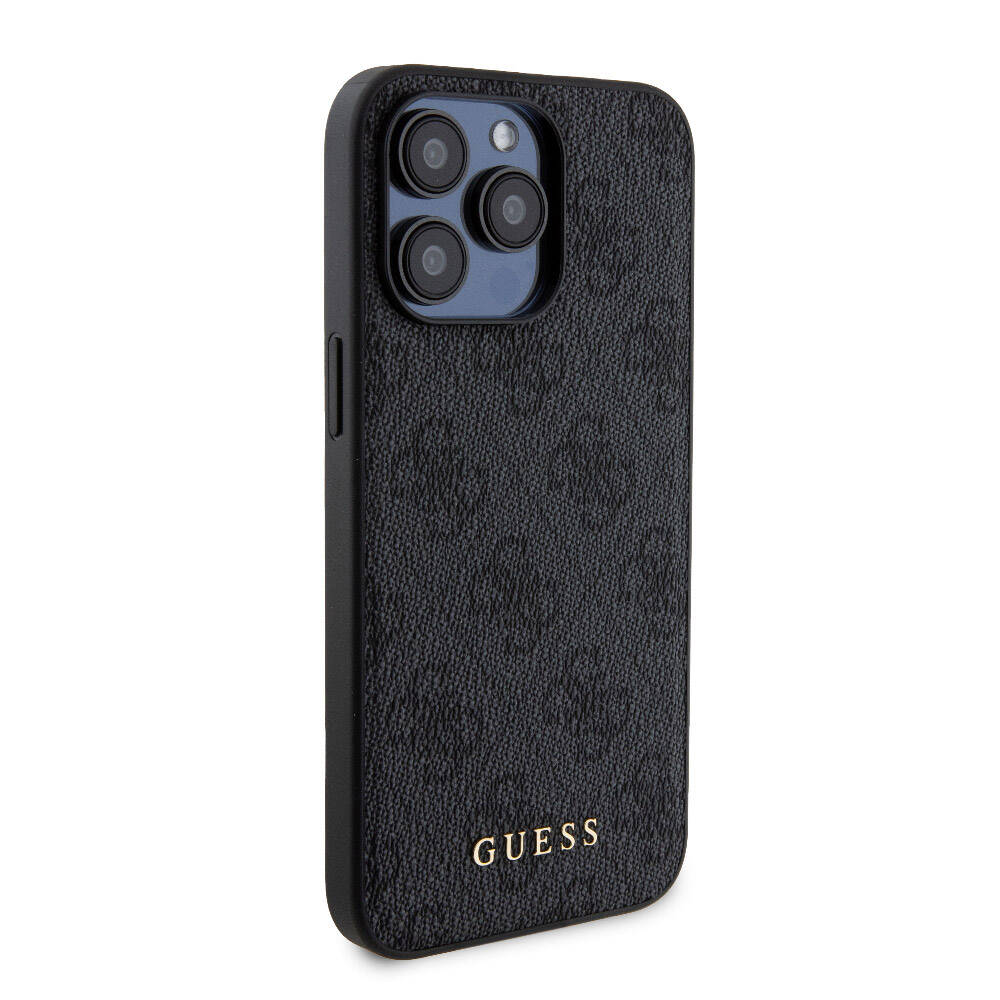 Apple iPhone 15 Pro Max Kılıf Guess Orjinal Lisanslı M-safe Şarj Özellikli Yazı Logolu 4G Desenli Kapak + Powerbank 5000mAh 2in1 Set