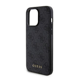 Apple iPhone 15 Pro Max Kılıf Guess Orjinal Lisanslı M-safe Şarj Özellikli Yazı Logolu 4G Desenli Kapak + Powerbank 5000mAh 2in1 Set