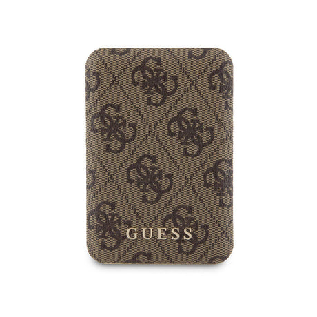 Apple iPhone 15 Pro Max Kılıf Guess Orjinal Lisanslı M-safe Şarj Özellikli Yazı Logolu 4G Desenli Kapak + Powerbank 5000mAh 2in1 Set