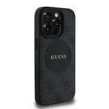 Apple iPhone 15 Pro Max Kılıf Guess Orjinal Lisanslı M-safe Şarj Özellikli Yazı Logolu Circle Classic Kapak