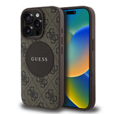 Apple iPhone 15 Pro Max Kılıf Guess Orjinal Lisanslı M-safe Şarj Özellikli Yazı Logolu Circle Classic Kapak