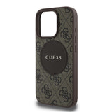 Apple iPhone 15 Pro Max Kılıf Guess Orjinal Lisanslı M-safe Şarj Özellikli Yazı Logolu Circle Classic Kapak