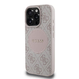 Apple iPhone 15 Pro Max Kılıf Guess Orjinal Lisanslı M-safe Şarj Özellikli Yazı Logolu Circle Classic Kapak