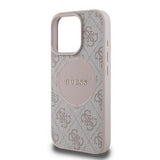 Apple iPhone 15 Pro Max Kılıf Guess Orjinal Lisanslı M-safe Şarj Özellikli Yazı Logolu Circle Classic Kapak