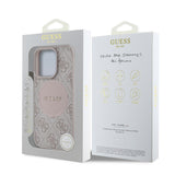 Apple iPhone 15 Pro Max Kılıf Guess Orjinal Lisanslı M-safe Şarj Özellikli Yazı Logolu Circle Classic Kapak