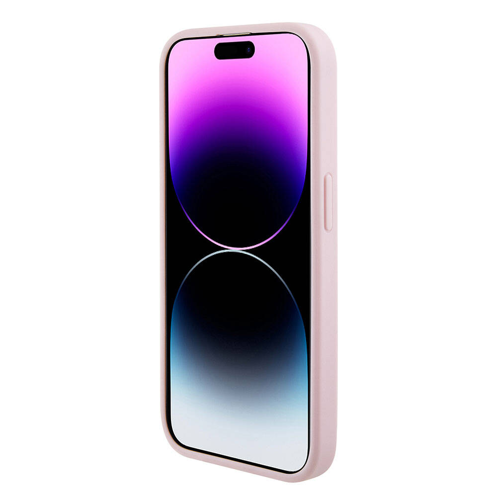 Apple iPhone 15 Pro Max Kılıf Guess Orjinal Lisanslı M-safe Şarj Özellikli Yazı Logolu GCube Desenli Kapak