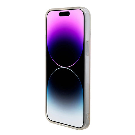 Apple iPhone 15 Pro Max Kılıf Guess Orjinal Lisanslı M-safe Şarj Özellikli Yazı Logolu Iridescent Kapak
