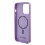 Apple iPhone 15 Pro Max Kılıf Guess Orjinal Lisanslı M-safe Şarj Özellikli Yazı Logolu Saffiano Kapak